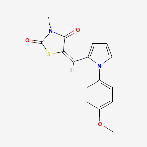 molecular formula C16H14N2O3S B3935063 5-{[1-(4-methoxyphenyl)-1H-pyrrol-2-yl]methylene}-3-methyl-1,3-thiazolidine-2,4-dione 
