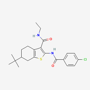 molecular formula C22H27ClN2O2S B3935073 6-tert-butyl-2-[(4-chlorobenzoyl)amino]-N-ethyl-4,5,6,7-tetrahydro-1-benzothiophene-3-carboxamide 