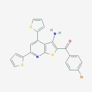 molecular formula C22H13BrN2OS3 B393508 [3-Amino-4,6-di(2-thienyl)thieno[2,3-b]pyridin-2-yl](4-bromophenyl)methanone 