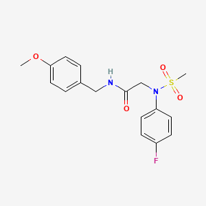 molecular formula C17H19FN2O4S B3935102 N~2~-(4-fluorophenyl)-N~1~-(4-methoxybenzyl)-N~2~-(methylsulfonyl)glycinamide 