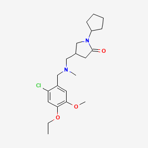 molecular formula C21H31ClN2O3 B3935126 4-{[(2-chloro-4-ethoxy-5-methoxybenzyl)(methyl)amino]methyl}-1-cyclopentylpyrrolidin-2-one 