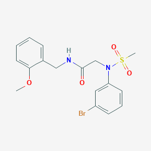 molecular formula C17H19BrN2O4S B3935131 N~2~-(3-bromophenyl)-N~1~-(2-methoxybenzyl)-N~2~-(methylsulfonyl)glycinamide 