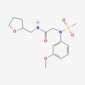 molecular formula C15H22N2O5S B3935137 N~2~-(3-methoxyphenyl)-N~2~-(methylsulfonyl)-N~1~-(tetrahydro-2-furanylmethyl)glycinamide 