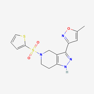 molecular formula C14H14N4O3S2 B3935140 3-(5-methylisoxazol-3-yl)-5-(2-thienylsulfonyl)-4,5,6,7-tetrahydro-1H-pyrazolo[4,3-c]pyridine 