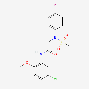 molecular formula C16H16ClFN2O4S B3935158 N~1~-(5-chloro-2-methoxyphenyl)-N~2~-(4-fluorophenyl)-N~2~-(methylsulfonyl)glycinamide 
