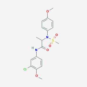 molecular formula C18H21ClN2O5S B3935171 N~1~-(3-chloro-4-methoxyphenyl)-N~2~-(4-methoxyphenyl)-N~2~-(methylsulfonyl)alaninamide 