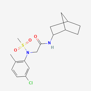 molecular formula C17H23ClN2O3S B3935185 N~1~-bicyclo[2.2.1]hept-2-yl-N~2~-(5-chloro-2-methylphenyl)-N~2~-(methylsulfonyl)glycinamide 
