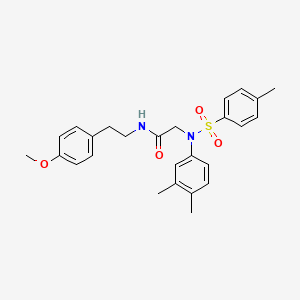 molecular formula C26H30N2O4S B3935194 N~2~-(3,4-dimethylphenyl)-N~1~-[2-(4-methoxyphenyl)ethyl]-N~2~-[(4-methylphenyl)sulfonyl]glycinamide 