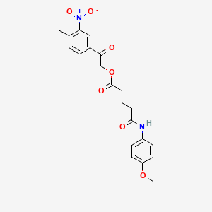 molecular formula C22H24N2O7 B3935196 2-(4-methyl-3-nitrophenyl)-2-oxoethyl 5-[(4-ethoxyphenyl)amino]-5-oxopentanoate 