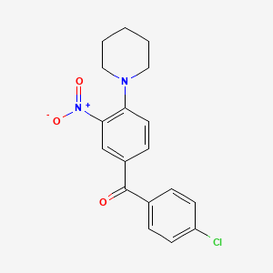molecular formula C18H17ClN2O3 B3935203 (4-chlorophenyl)[3-nitro-4-(1-piperidinyl)phenyl]methanone 