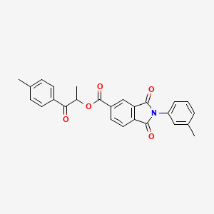 molecular formula C26H21NO5 B3935211 1-methyl-2-(4-methylphenyl)-2-oxoethyl 2-(3-methylphenyl)-1,3-dioxo-5-isoindolinecarboxylate 