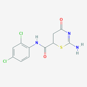 molecular formula C11H9Cl2N3O2S B3935219 2-amino-N-(2,4-dichlorophenyl)-4-oxo-5,6-dihydro-4H-1,3-thiazine-6-carboxamide 