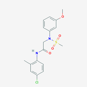molecular formula C17H19ClN2O4S B3935221 N~1~-(4-chloro-2-methylphenyl)-N~2~-(3-methoxyphenyl)-N~2~-(methylsulfonyl)glycinamide 