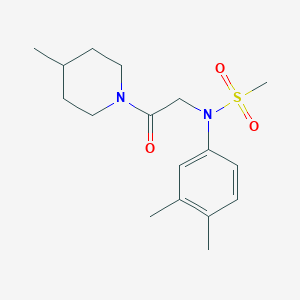 molecular formula C17H26N2O3S B3935222 N-(3,4-dimethylphenyl)-N-[2-(4-methyl-1-piperidinyl)-2-oxoethyl]methanesulfonamide 