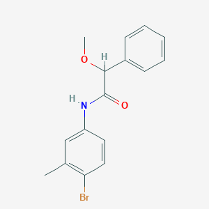 molecular formula C16H16BrNO2 B3935228 N-(4-bromo-3-methylphenyl)-2-methoxy-2-phenylacetamide 
