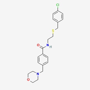 molecular formula C21H25ClN2O2S B3935237 N-{2-[(4-chlorobenzyl)thio]ethyl}-4-(4-morpholinylmethyl)benzamide 