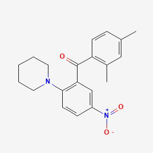 molecular formula C20H22N2O3 B3935243 (2,4-dimethylphenyl)[5-nitro-2-(1-piperidinyl)phenyl]methanone 