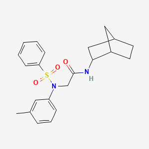 molecular formula C22H26N2O3S B3935255 N~1~-bicyclo[2.2.1]hept-2-yl-N~2~-(3-methylphenyl)-N~2~-(phenylsulfonyl)glycinamide 