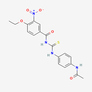 molecular formula C18H18N4O5S B3935270 N-({[4-(acetylamino)phenyl]amino}carbonothioyl)-4-ethoxy-3-nitrobenzamide 