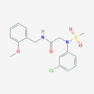 molecular formula C17H19ClN2O4S B3935286 N~2~-(3-chlorophenyl)-N~1~-(2-methoxybenzyl)-N~2~-(methylsulfonyl)glycinamide 