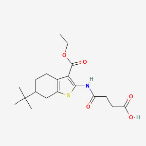molecular formula C19H27NO5S B3935292 4-{[6-tert-butyl-3-(ethoxycarbonyl)-4,5,6,7-tetrahydro-1-benzothien-2-yl]amino}-4-oxobutanoic acid 