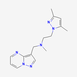 molecular formula C15H20N6 B3935324 2-(3,5-dimethyl-1H-pyrazol-1-yl)-N-methyl-N-(pyrazolo[1,5-a]pyrimidin-3-ylmethyl)ethanamine 