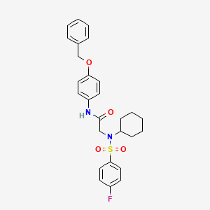 molecular formula C27H29FN2O4S B3935329 N~1~-[4-(benzyloxy)phenyl]-N~2~-cyclohexyl-N~2~-[(4-fluorophenyl)sulfonyl]glycinamide 