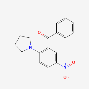 molecular formula C17H16N2O3 B3935349 [5-nitro-2-(1-pyrrolidinyl)phenyl](phenyl)methanone 