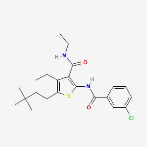 molecular formula C22H27ClN2O2S B3935353 6-tert-butyl-2-[(3-chlorobenzoyl)amino]-N-ethyl-4,5,6,7-tetrahydro-1-benzothiophene-3-carboxamide 