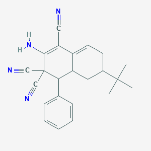 molecular formula C23H24N4 B393536 2-amino-6-tert-butyl-4-phenyl-4a,5,6,7-tetrahydro-1,3,3(4H)-naphthalenetricarbonitrile CAS No. 302903-57-7