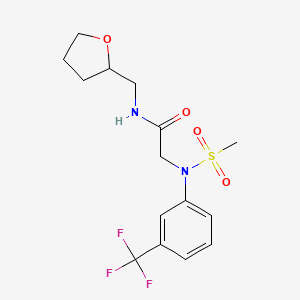molecular formula C15H19F3N2O4S B3935363 N~2~-(methylsulfonyl)-N~1~-(tetrahydro-2-furanylmethyl)-N~2~-[3-(trifluoromethyl)phenyl]glycinamide 