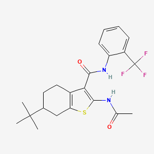 molecular formula C22H25F3N2O2S B3935403 2-(acetylamino)-6-tert-butyl-N-[2-(trifluoromethyl)phenyl]-4,5,6,7-tetrahydro-1-benzothiophene-3-carboxamide 