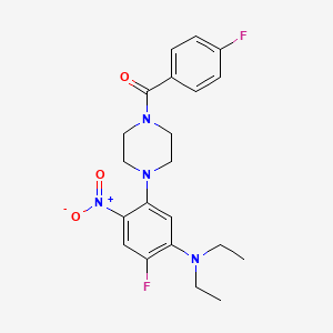 molecular formula C21H24F2N4O3 B3935407 N,N-diethyl-2-fluoro-5-[4-(4-fluorobenzoyl)-1-piperazinyl]-4-nitroaniline 