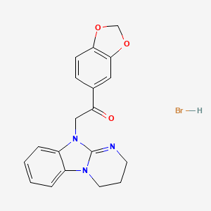 molecular formula C19H18BrN3O3 B3935421 1-(1,3-benzodioxol-5-yl)-2-(3,4-dihydropyrimido[1,2-a]benzimidazol-10(2H)-yl)ethanone hydrobromide 