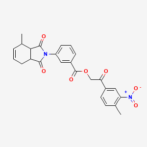 molecular formula C25H22N2O7 B3935428 2-(4-methyl-3-nitrophenyl)-2-oxoethyl 3-(4-methyl-1,3-dioxo-1,3,3a,4,7,7a-hexahydro-2H-isoindol-2-yl)benzoate 