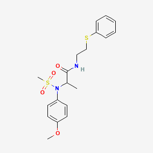 molecular formula C19H24N2O4S2 B3935441 N~2~-(4-methoxyphenyl)-N~2~-(methylsulfonyl)-N~1~-[2-(phenylthio)ethyl]alaninamide 