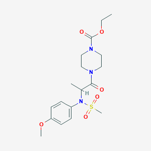 molecular formula C18H27N3O6S B3935469 ethyl 4-[N-(4-methoxyphenyl)-N-(methylsulfonyl)alanyl]-1-piperazinecarboxylate 