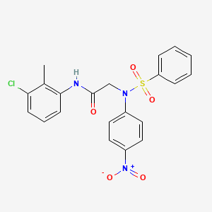 molecular formula C21H18ClN3O5S B3935483 N~1~-(3-chloro-2-methylphenyl)-N~2~-(4-nitrophenyl)-N~2~-(phenylsulfonyl)glycinamide 