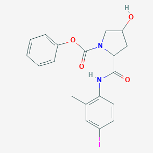 molecular formula C19H19IN2O4 B393551 Phenyl 4-hydroxy-2-[(4-iodo-2-methylphenyl)carbamoyl]pyrrolidine-1-carboxylate 