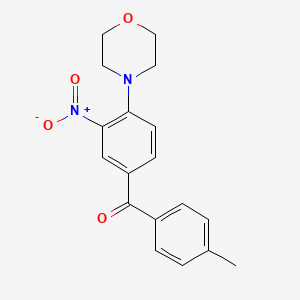 molecular formula C18H18N2O4 B3935515 (4-methylphenyl)[4-(4-morpholinyl)-3-nitrophenyl]methanone 