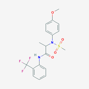 molecular formula C18H19F3N2O4S B3935521 N~2~-(4-methoxyphenyl)-N~2~-(methylsulfonyl)-N~1~-[2-(trifluoromethyl)phenyl]alaninamide 