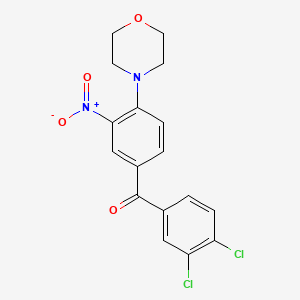 molecular formula C17H14Cl2N2O4 B3935527 (3,4-dichlorophenyl)[4-(4-morpholinyl)-3-nitrophenyl]methanone 