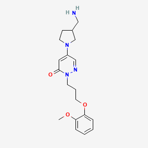 molecular formula C19H26N4O3 B3935542 5-[3-(aminomethyl)pyrrolidin-1-yl]-2-[3-(2-methoxyphenoxy)propyl]pyridazin-3(2H)-one 
