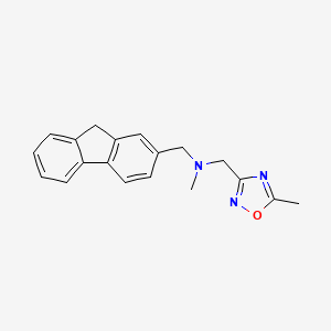 molecular formula C19H19N3O B3935545 (9H-fluoren-2-ylmethyl)methyl[(5-methyl-1,2,4-oxadiazol-3-yl)methyl]amine 