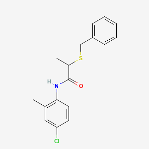 molecular formula C17H18ClNOS B3935572 2-(benzylthio)-N-(4-chloro-2-methylphenyl)propanamide 