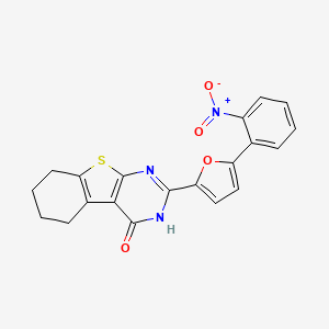 molecular formula C20H15N3O4S B3935580 2-[5-(2-nitrophenyl)-2-furyl]-5,6,7,8-tetrahydro[1]benzothieno[2,3-d]pyrimidin-4(3H)-one 