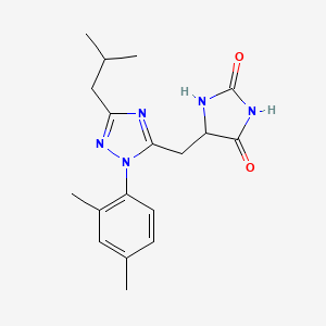molecular formula C18H23N5O2 B3935610 5-{[1-(2,4-dimethylphenyl)-3-isobutyl-1H-1,2,4-triazol-5-yl]methyl}imidazolidine-2,4-dione 