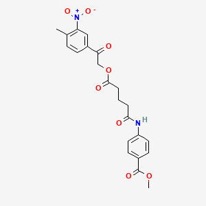 molecular formula C22H22N2O8 B3935629 methyl 4-({5-[2-(4-methyl-3-nitrophenyl)-2-oxoethoxy]-5-oxopentanoyl}amino)benzoate 