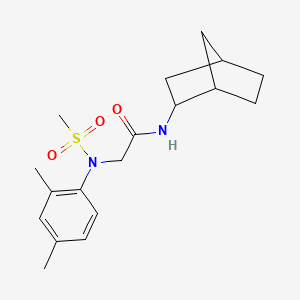 molecular formula C18H26N2O3S B3935630 N~1~-bicyclo[2.2.1]hept-2-yl-N~2~-(2,4-dimethylphenyl)-N~2~-(methylsulfonyl)glycinamide 