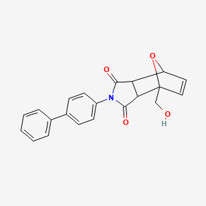 molecular formula C21H17NO4 B3935634 4-(4-biphenylyl)-1-(hydroxymethyl)-10-oxa-4-azatricyclo[5.2.1.0~2,6~]dec-8-ene-3,5-dione 